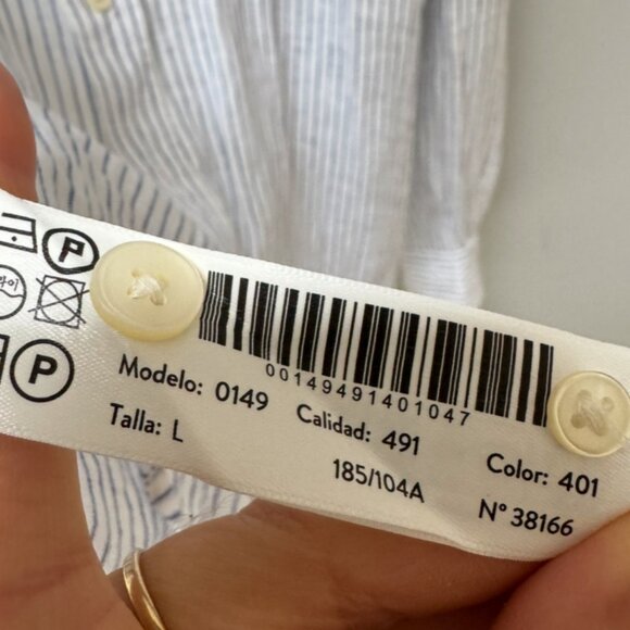 Massimo Dutti Regular Fit Striped Linen Shirt in Large - Picture 10 of 10